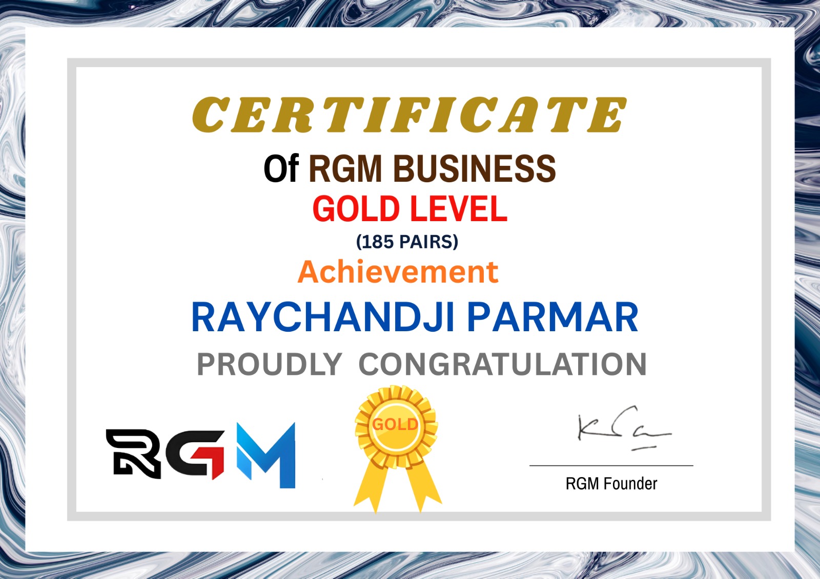 GOLD LEVELS (185 Pairs) ACHIEVER